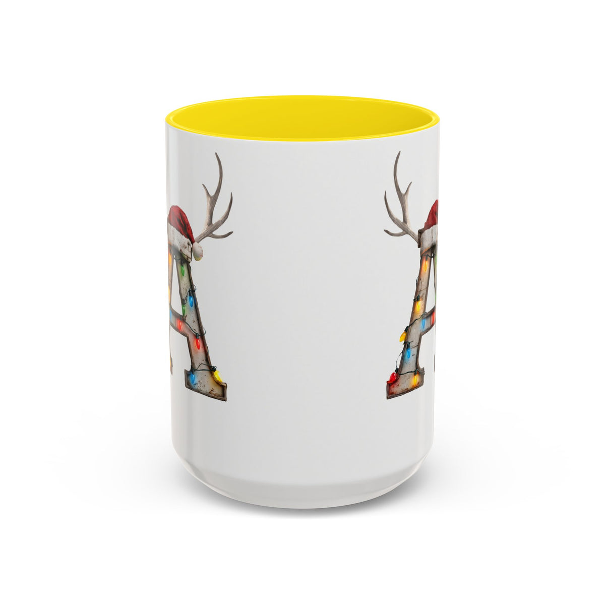 "A" Christmas Reindeer Initial A Coffee Mug