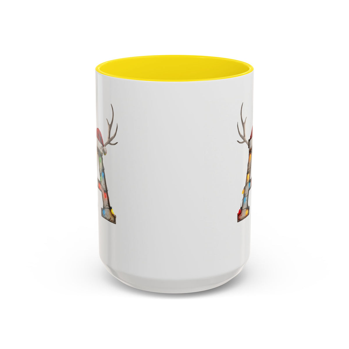 "A" Christmas Reindeer Initial A Coffee Mug