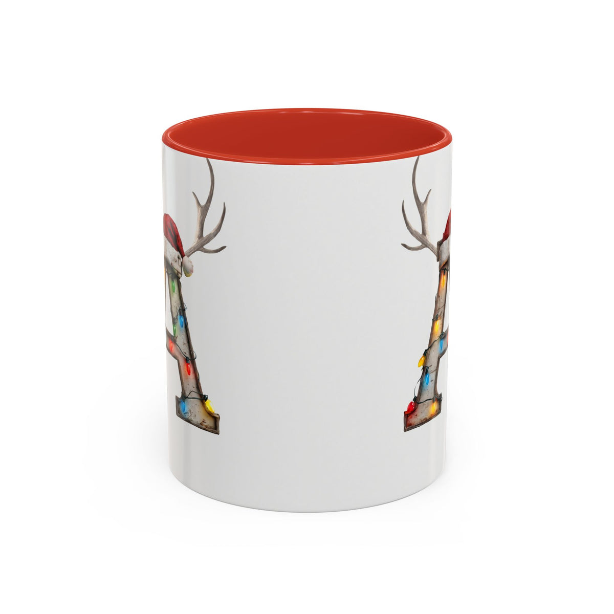 "A" Christmas Reindeer Initial A Coffee Mug