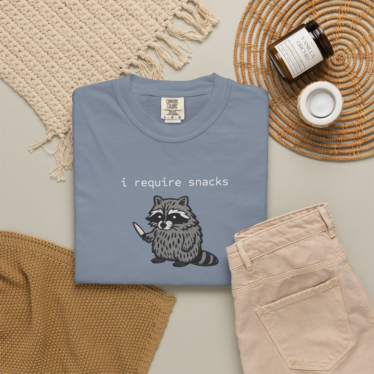 I Require Snacks Garment-Dyed T-shirt
