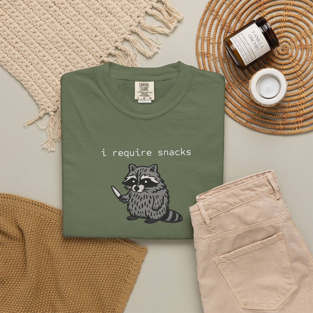 I Require Snacks Garment-Dyed T-shirt
