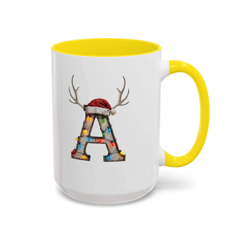 "A" Christmas Reindeer Initial A Coffee Mug