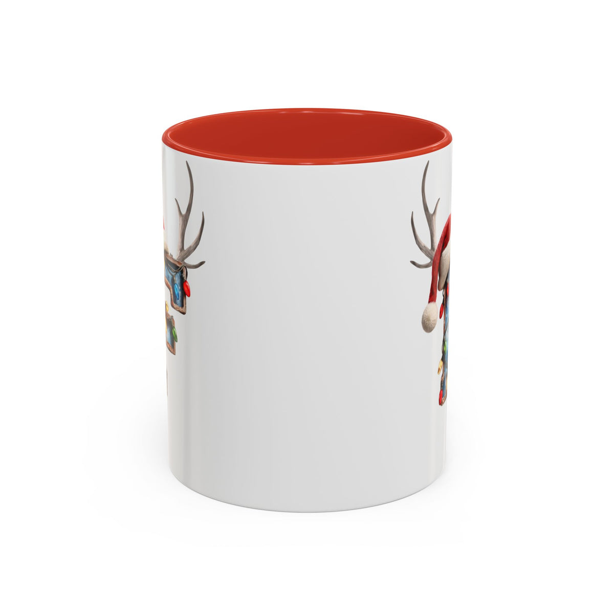 "F" Festive Christmas Reindeer Letter F Coffee Mug