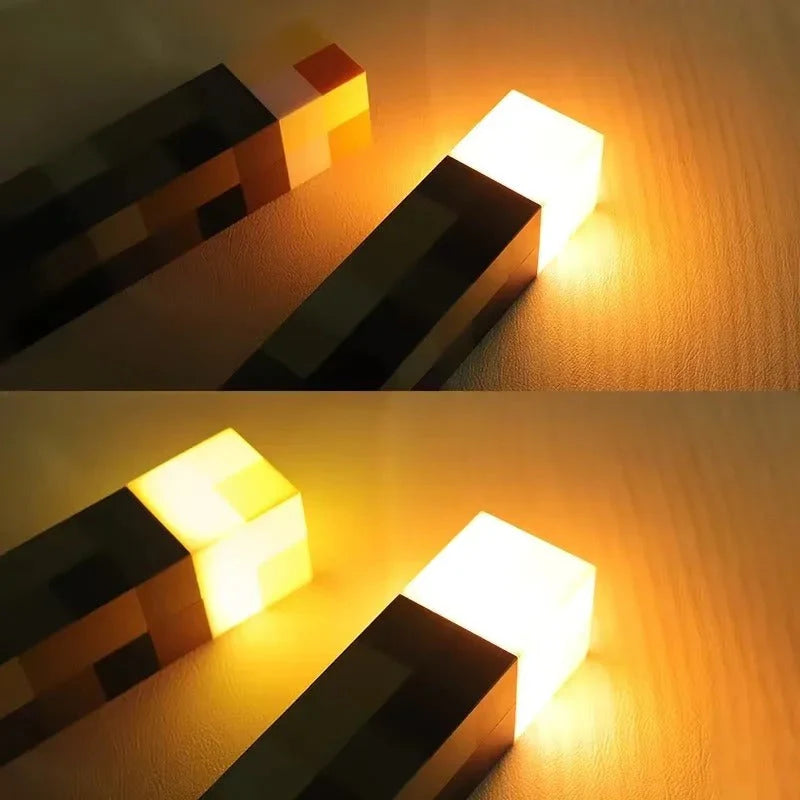 Minecraft Torch | Pixel Lamp | Warm LED