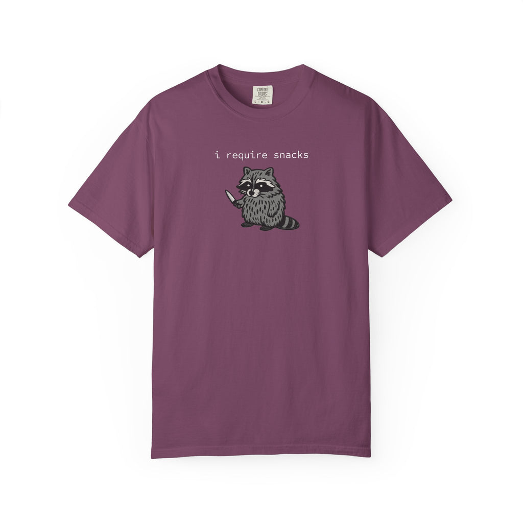 I Require Snacks Garment-Dyed T-shirt