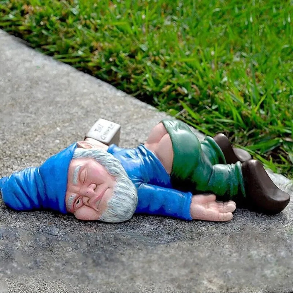 Drunk  Garden Gnome Decoration Drunken Ornament Decor Yard Patio Lawn US