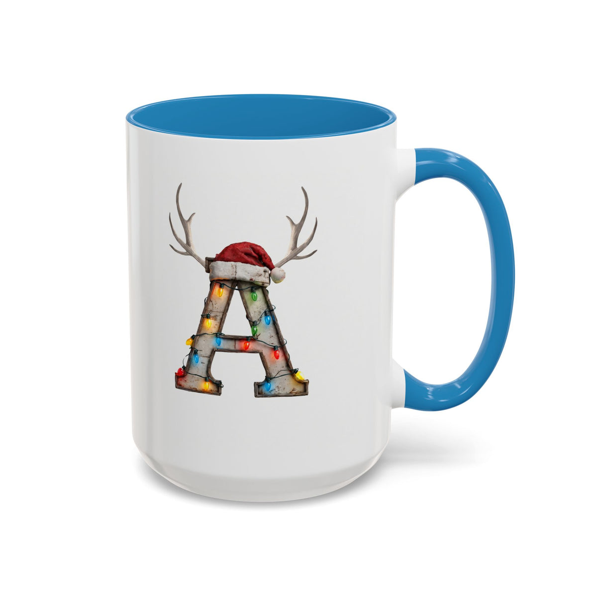 "A" Christmas Reindeer Initial A Coffee Mug
