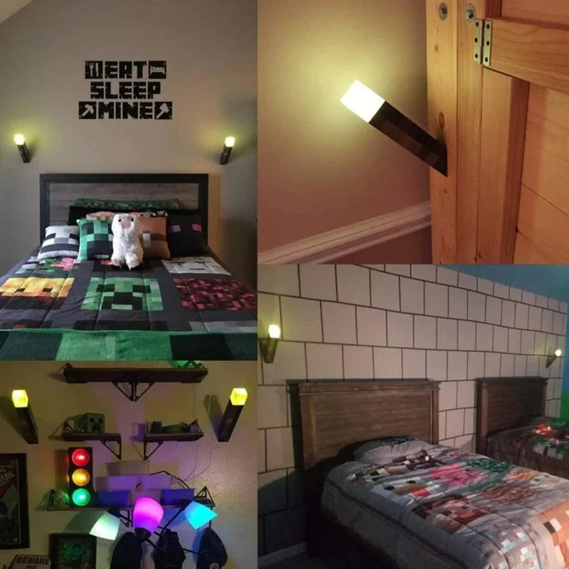 Minecraft Torch | Pixel Lamp | Warm LED