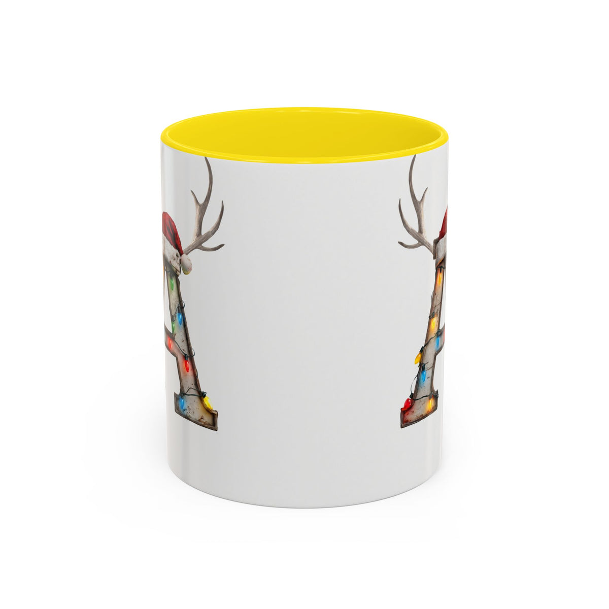 "A" Christmas Reindeer Initial A Coffee Mug