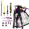 Assembly Completed Lucky 13 Action Figures T13 Action Figure3D Printed T13 Action Figure Multi-Jointed Movable Dummy Hand Painted Figure Desktop Decorations Game Gifts (Black Purple)