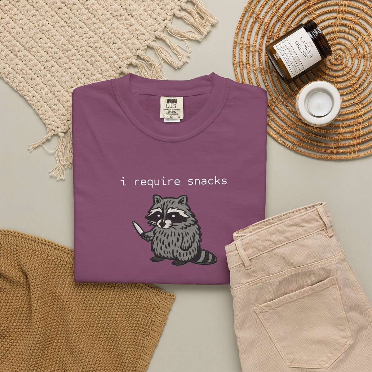 I Require Snacks Garment-Dyed T-shirt