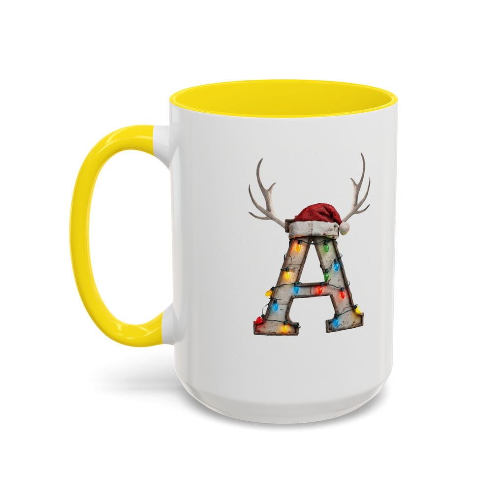 "A" Christmas Reindeer Initial A Coffee Mug