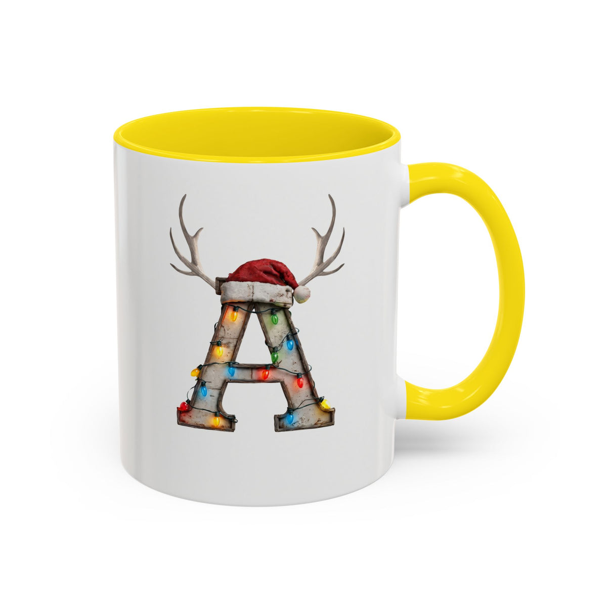 "A" Christmas Reindeer Initial A Coffee Mug