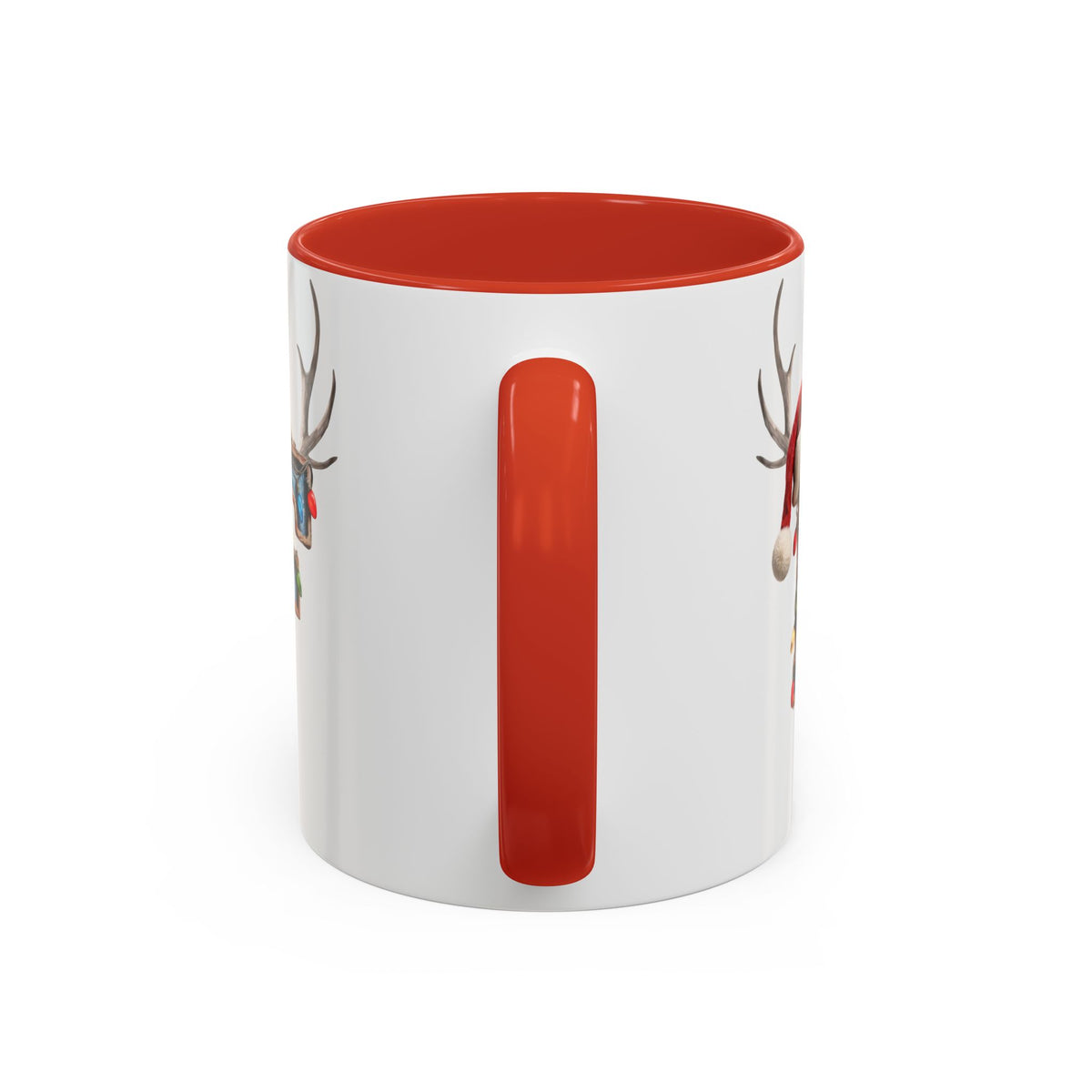 "F" Festive Christmas Reindeer Letter F Coffee Mug