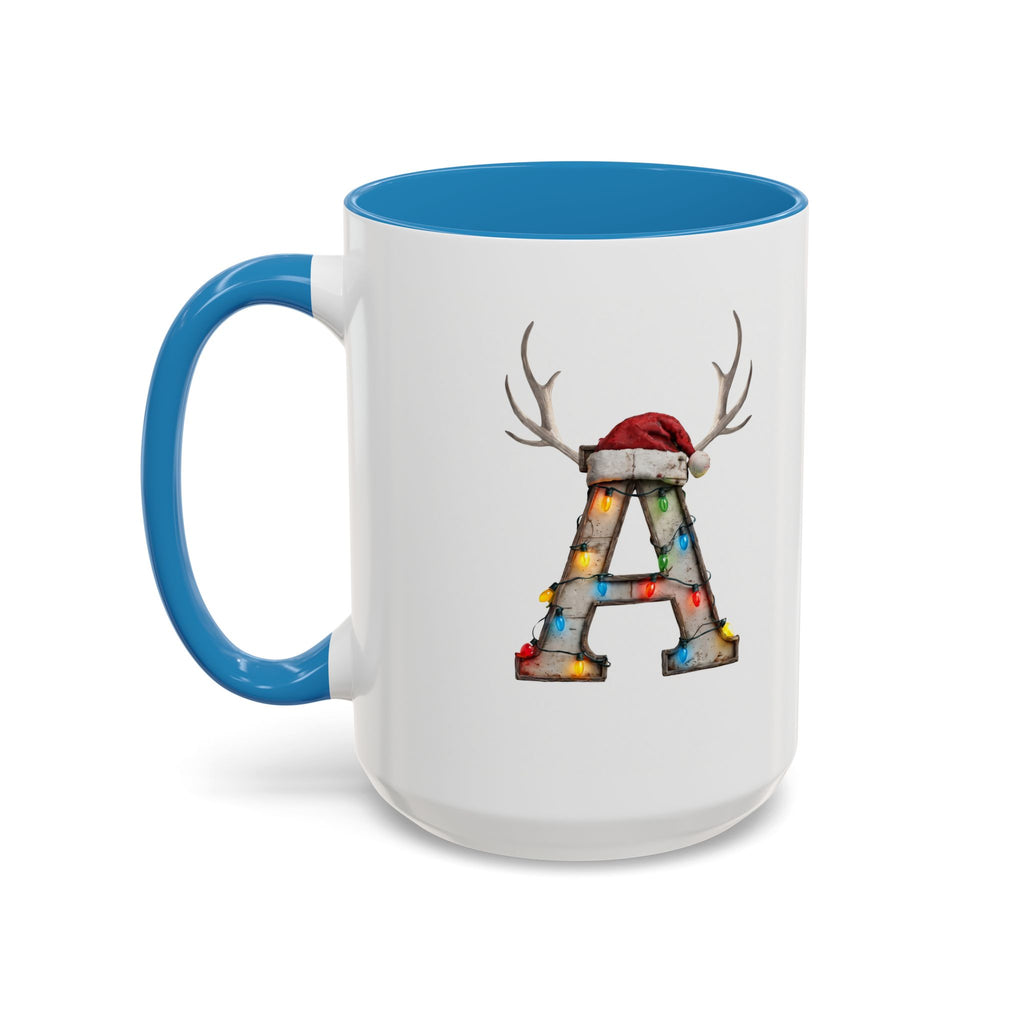 "A" Christmas Reindeer Initial A Coffee Mug