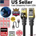 Gold Plated Cat8 Ethernet Cable Super Speed 40Gbps Patch LAN Network
