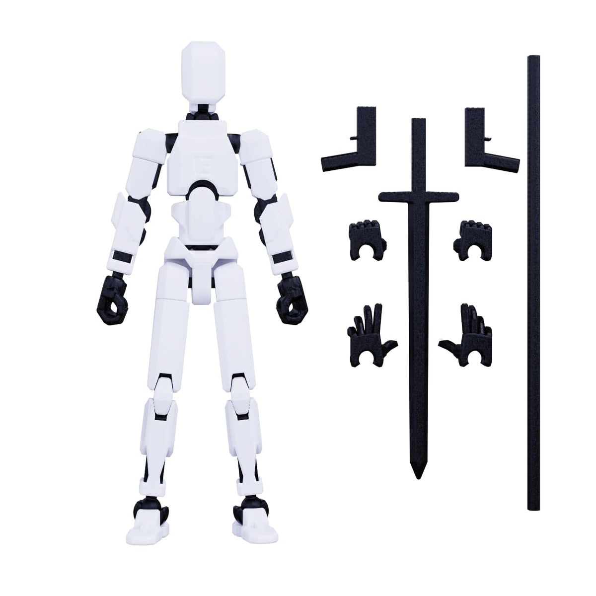 MerryXD Titan 13 Action Figure Lucky 13 Action Figure T13 Action Figure 3D Printed Multi-Jointed Movable Nova 13 Action Figure Dummy 13 Action Figure Toy for Boy White